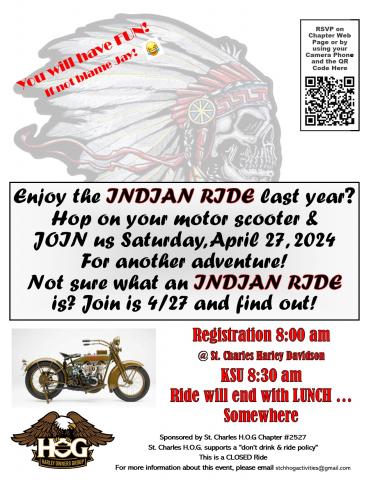 Indian Ride | St. Charles Missouri Chapter #2527 | St. Charles Missouri ...